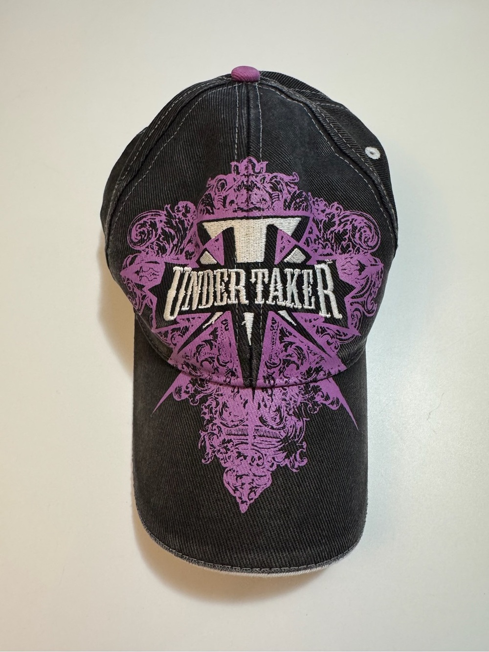 WWE Undertaker Deadman Forever Distressed Black Purple Baseball Cap